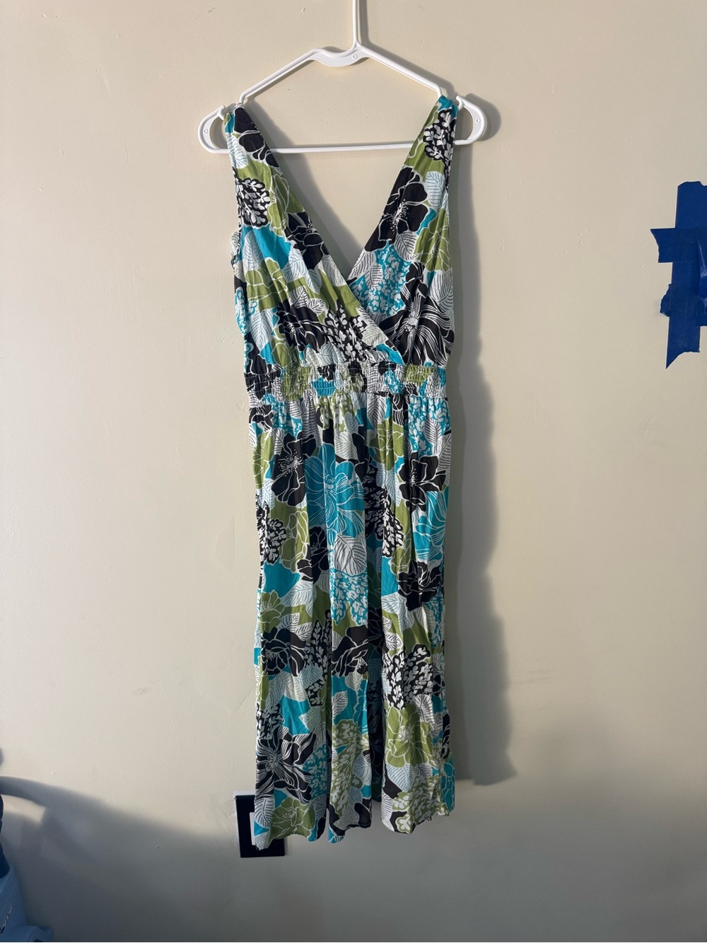 Avenue Floral Sleeveless Faux Wrap Midi Dress Size 14/16